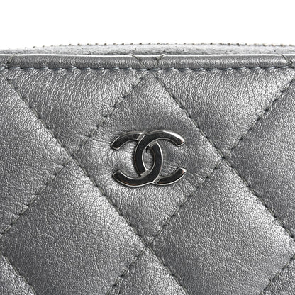 Chanel Iridescent Calfskin Quilted Zip Coin Purse Wallet Light Blue 8 of 11