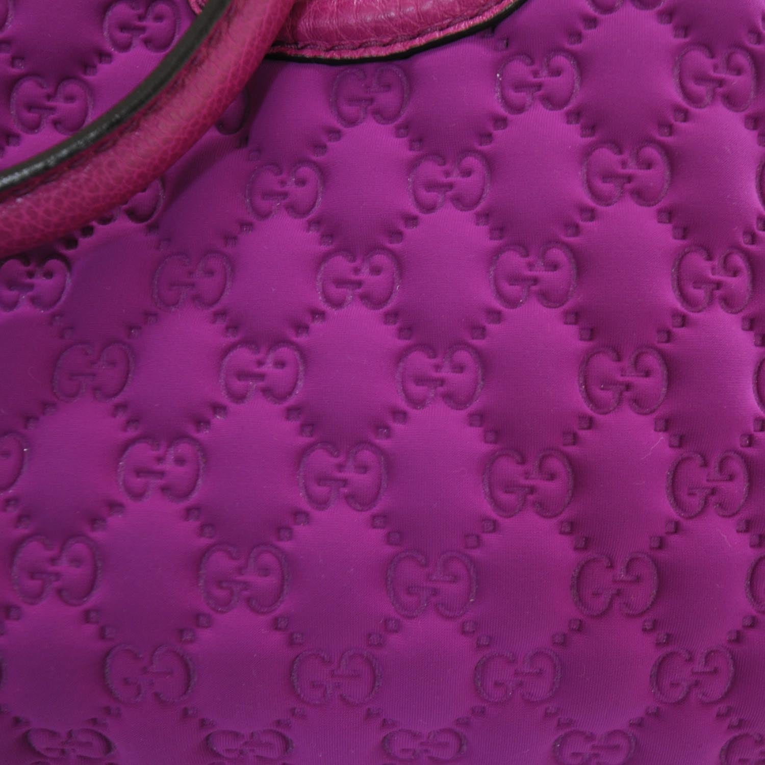 Gucci Guccissima Neoprene Techno Tag Medium Boston Magenta 10 of 10