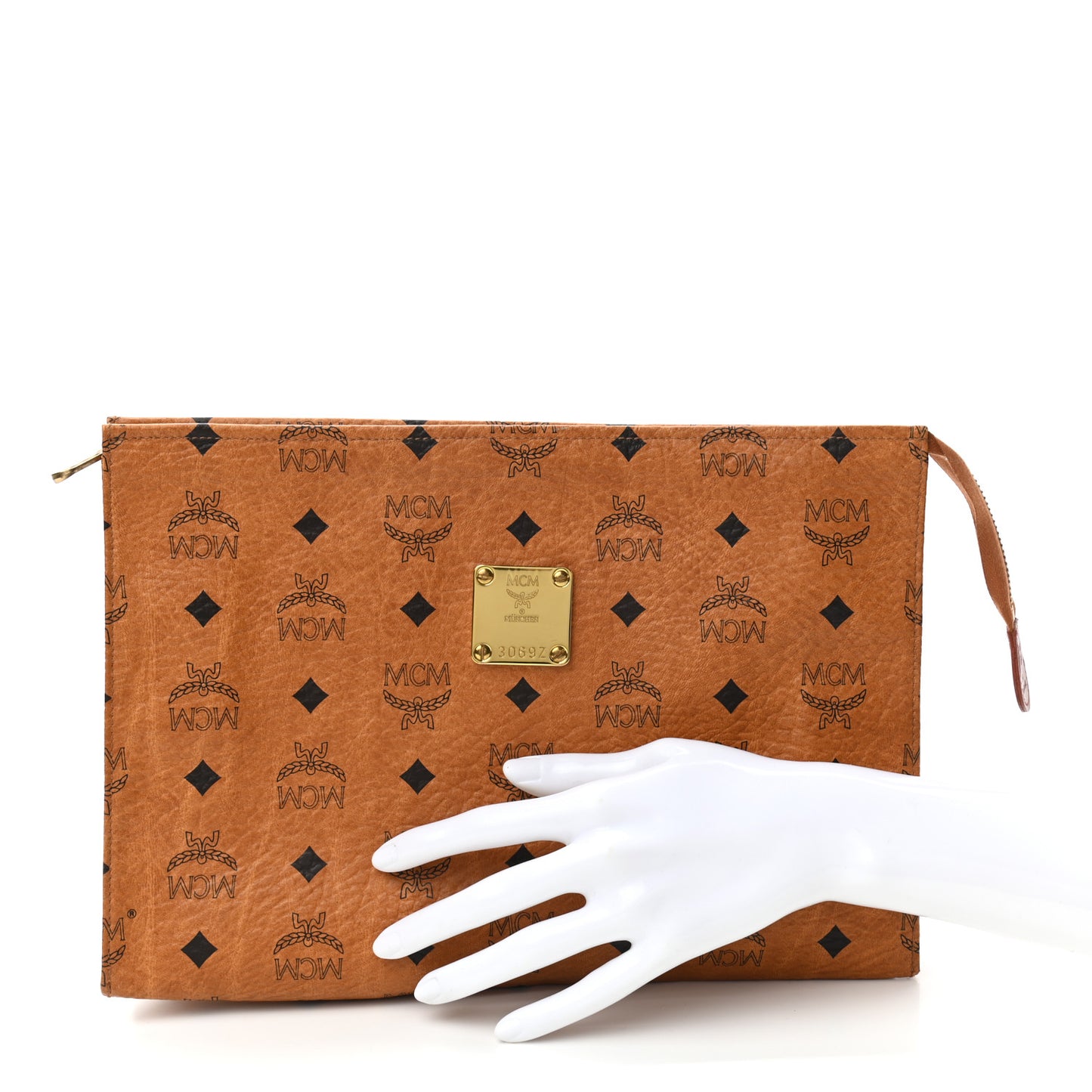 Visetos Medium Zip Pouch Cognac