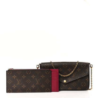 Louis Vuitton Monogram Pochette Felicie Chain Wallet Fuchsia 1 of 9