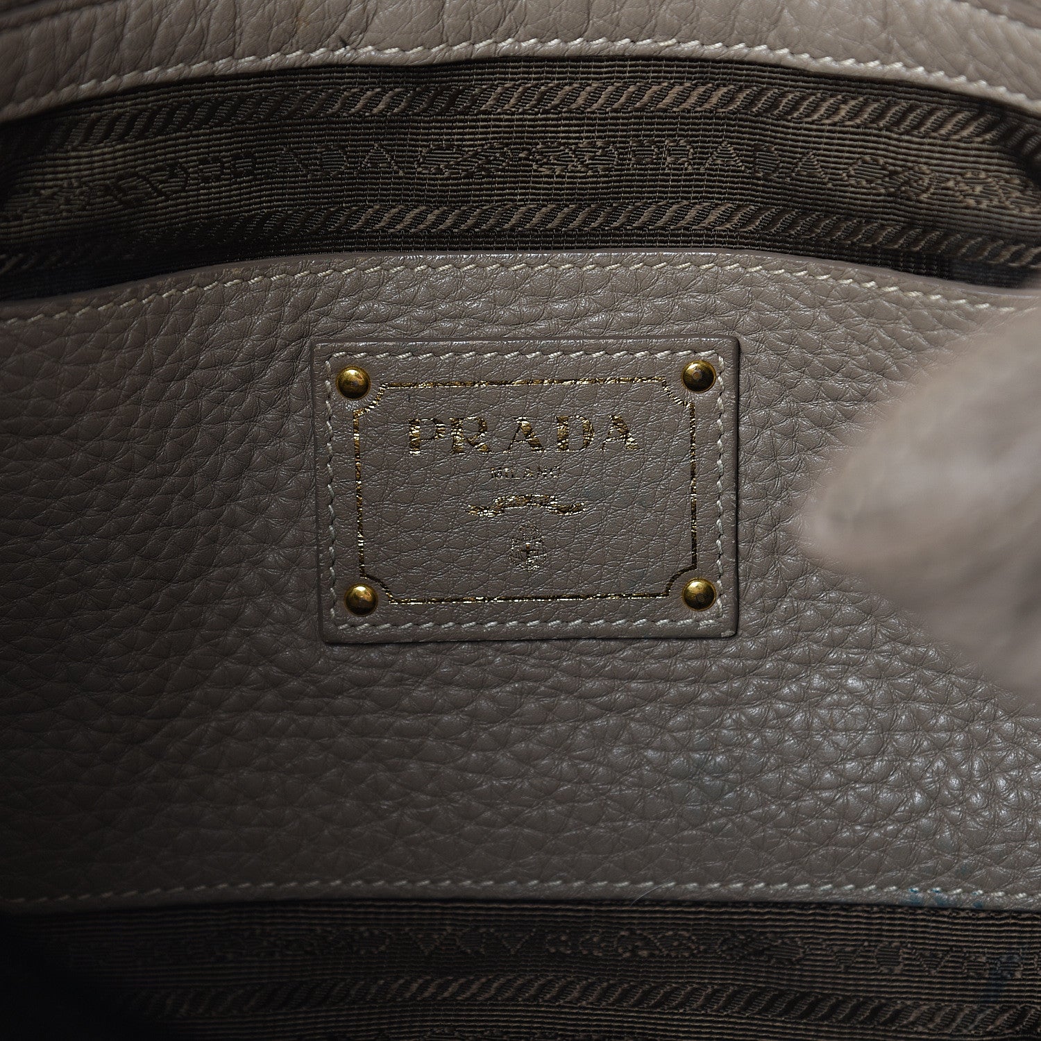 Prada Vitello Daino Side Zip Tote Visone 5 of 8
