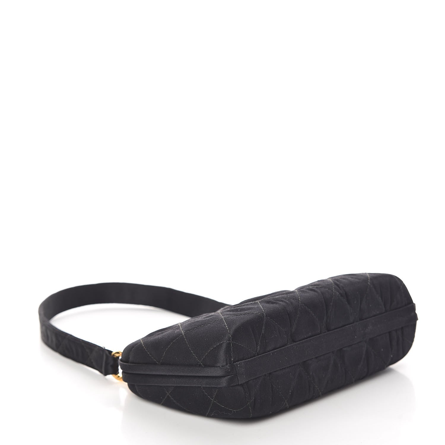 Chanel Satin Quilted Clutch Black 4 of 10