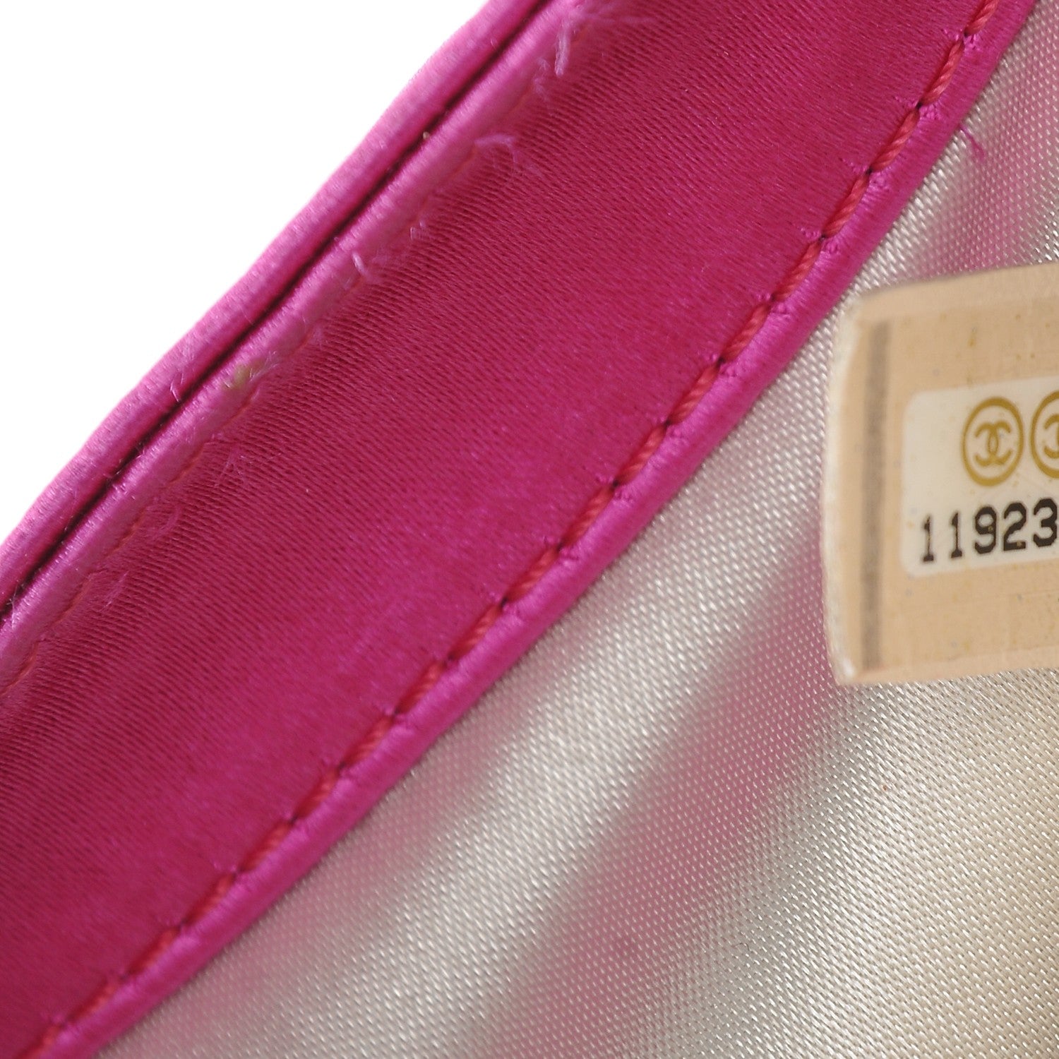 Chanel Satin Quilted Flap Clutch Fuchsia 7 of 8