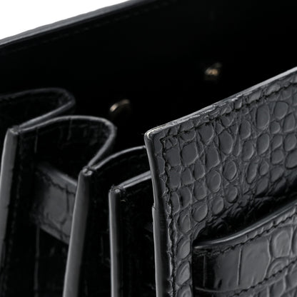 Saint Laurent Calfskin Crocodile Embossed Baby Sac De Jour Black 13 of 13