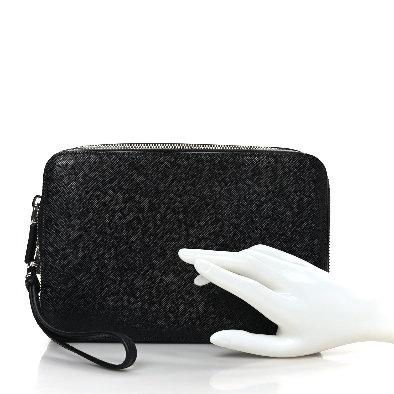 Prada Saffiano Travel Pouch Black 2 of 9