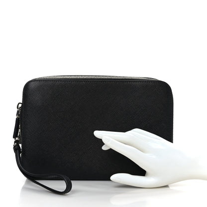 Prada Saffiano Travel Pouch Black 2 of 9