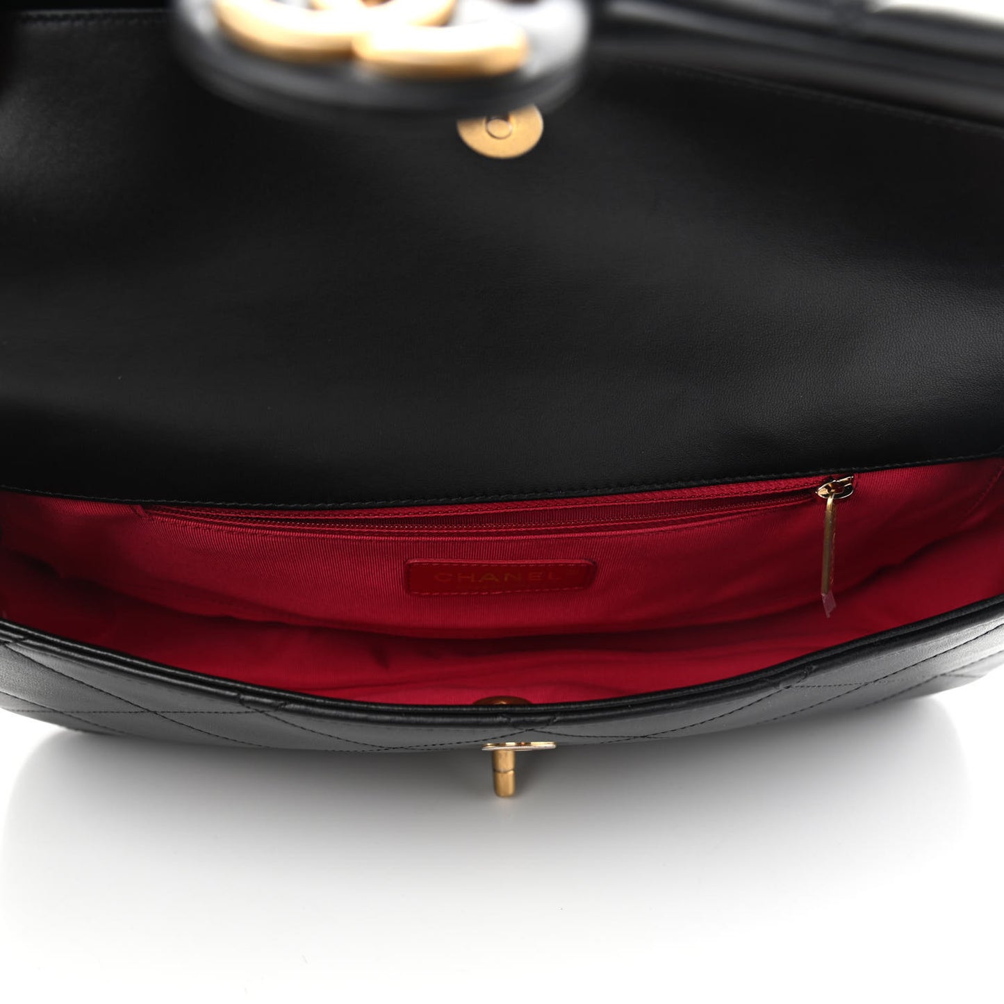 Lambskin A Real Catch Flap Bag Black