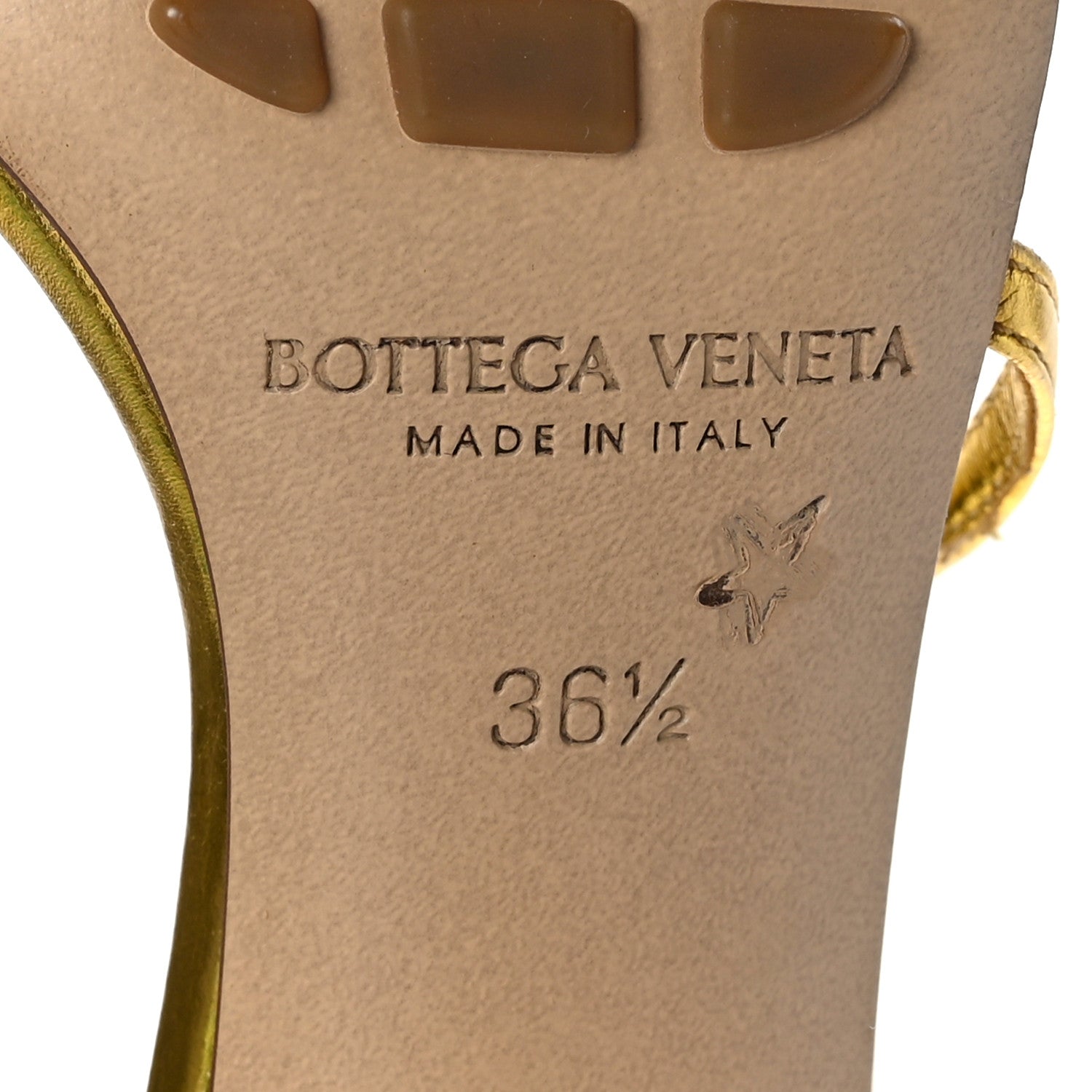 Bottega Veneta Laminated Calfskin The Line 90mm Sandals 36.5 Gold 7 of 7