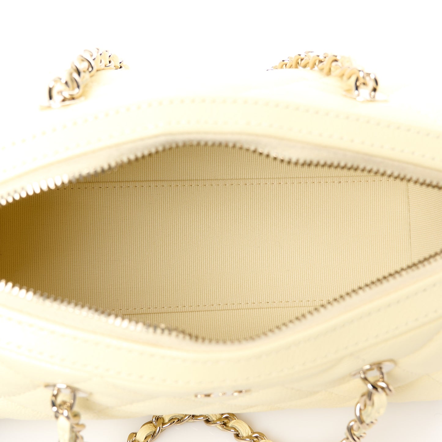 Caviar Quilted Mini Bowling Bag Yellow