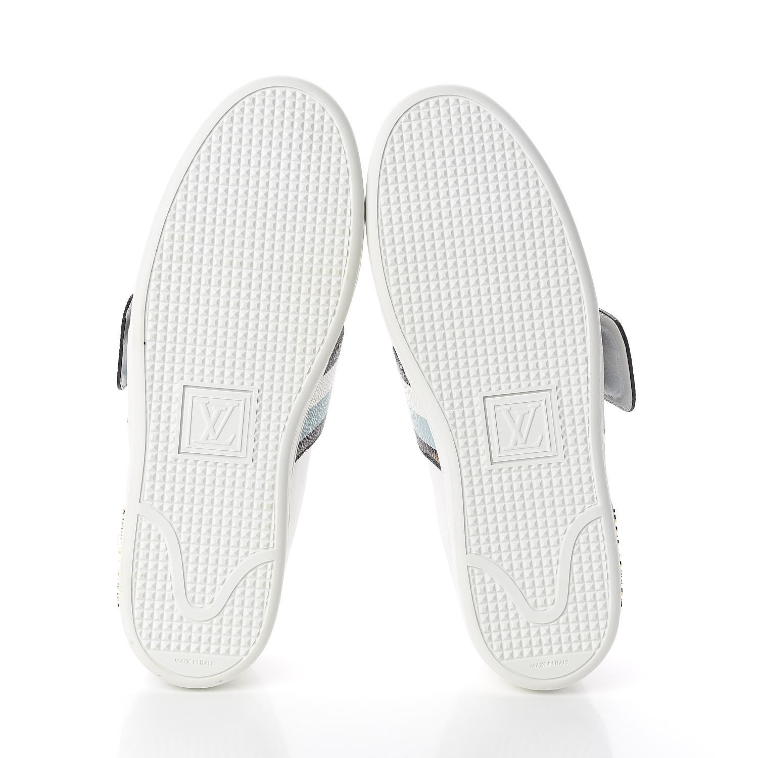 Louis Vuitton Calfskin Monogram Striped Frontrow Sneakers 41 White 7 of 8