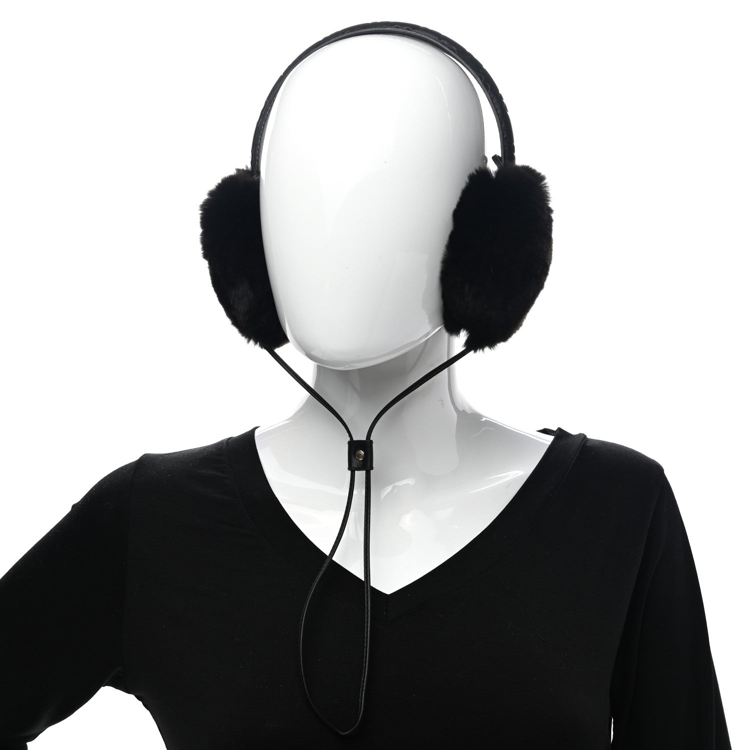 Gucci Guccissima Fur Ear Muffs Black 2 of 4