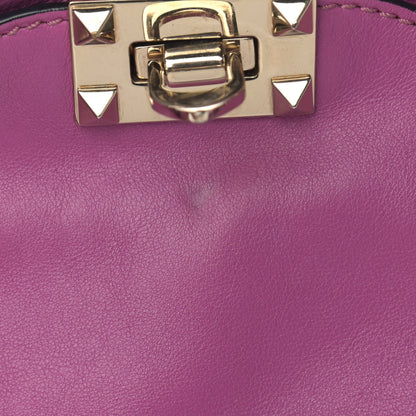 Valentino Garavani Vitello Small Rockstud Tote Purple Violet 13 of 16