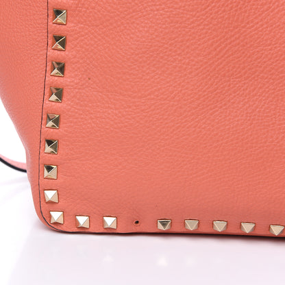 Valentino Garavani Pebbled Calfskin Medium Rockstud Reversible Tote Light Cuir Coral 18 of 18