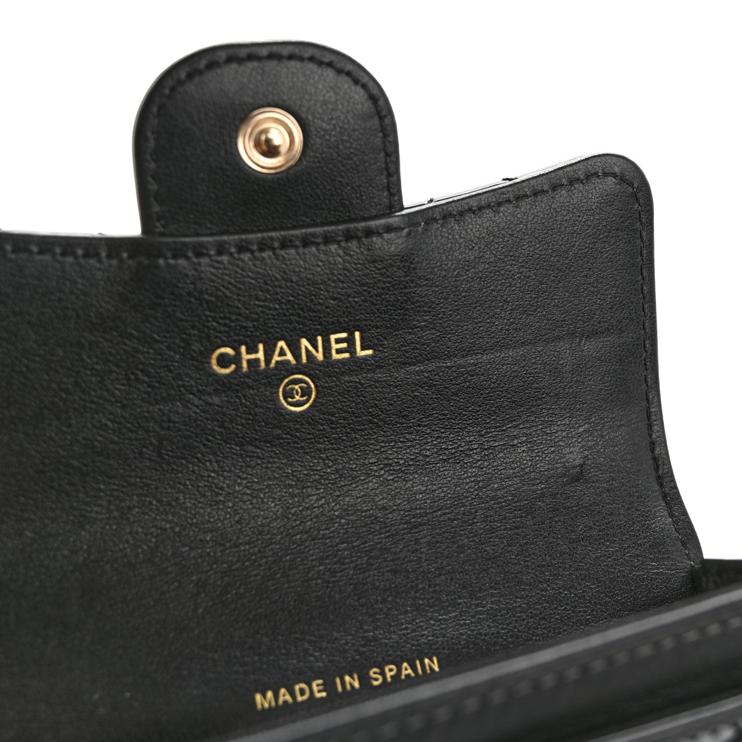 Chanel Patent Quilted Flap Card Holder Wallet Black 9 of 10