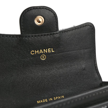Chanel Patent Quilted Flap Card Holder Wallet Black 9 of 10