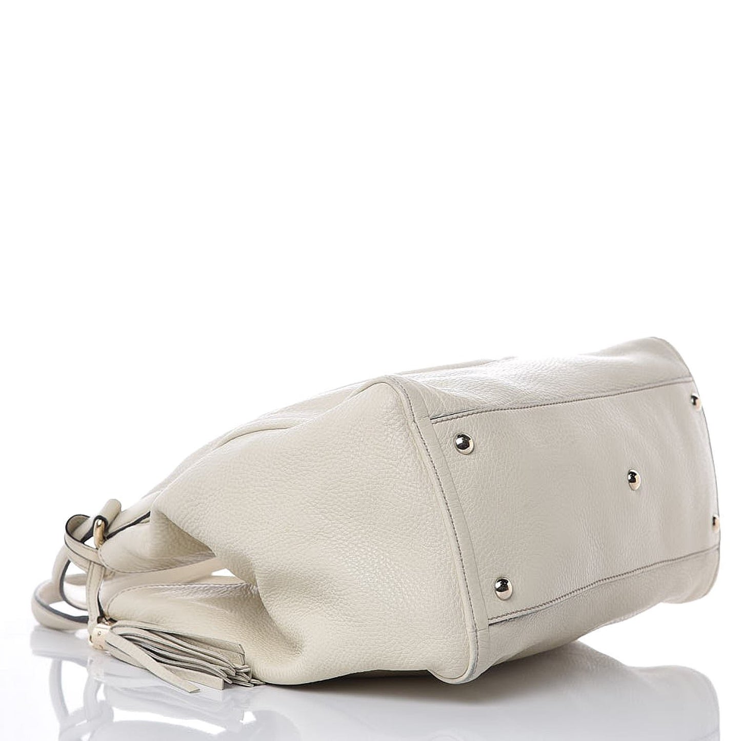 Pebbled Calfskin Medium Soho Shoulder Bag Off White
