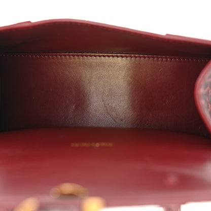Balenciaga Shiny Calfskin Crocodile Embossed Hourglass Top Handle Bag XS Dark Red 5 of 14