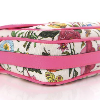 Gucci Canvas Flora Floral Shoulder Bag White Fuchsia Fluo 8 of 10