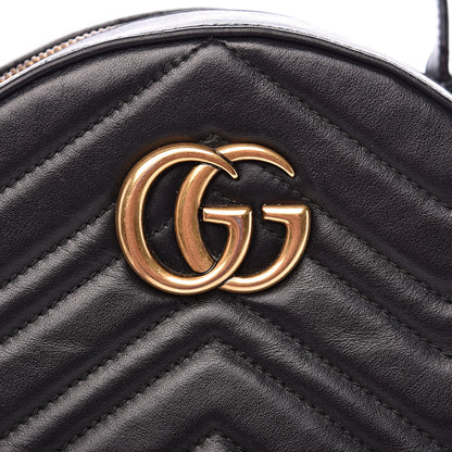 Gucci Calfskin Matelasse GG Marmont Dome Backpack Black 10 of 16