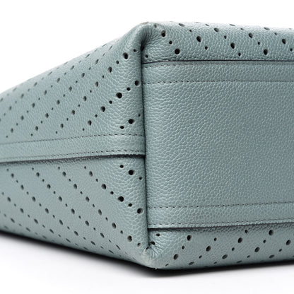 Chanel Perforated Grained Calfskin Large Shopping Tote Green 7 of 14