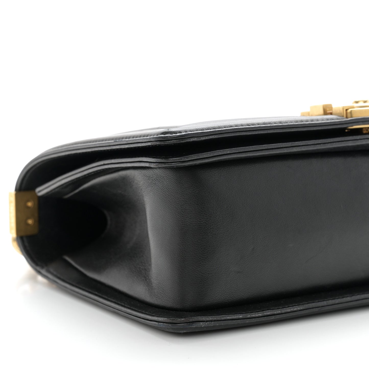 Lambskin Quilted Medium Boy Flap Black