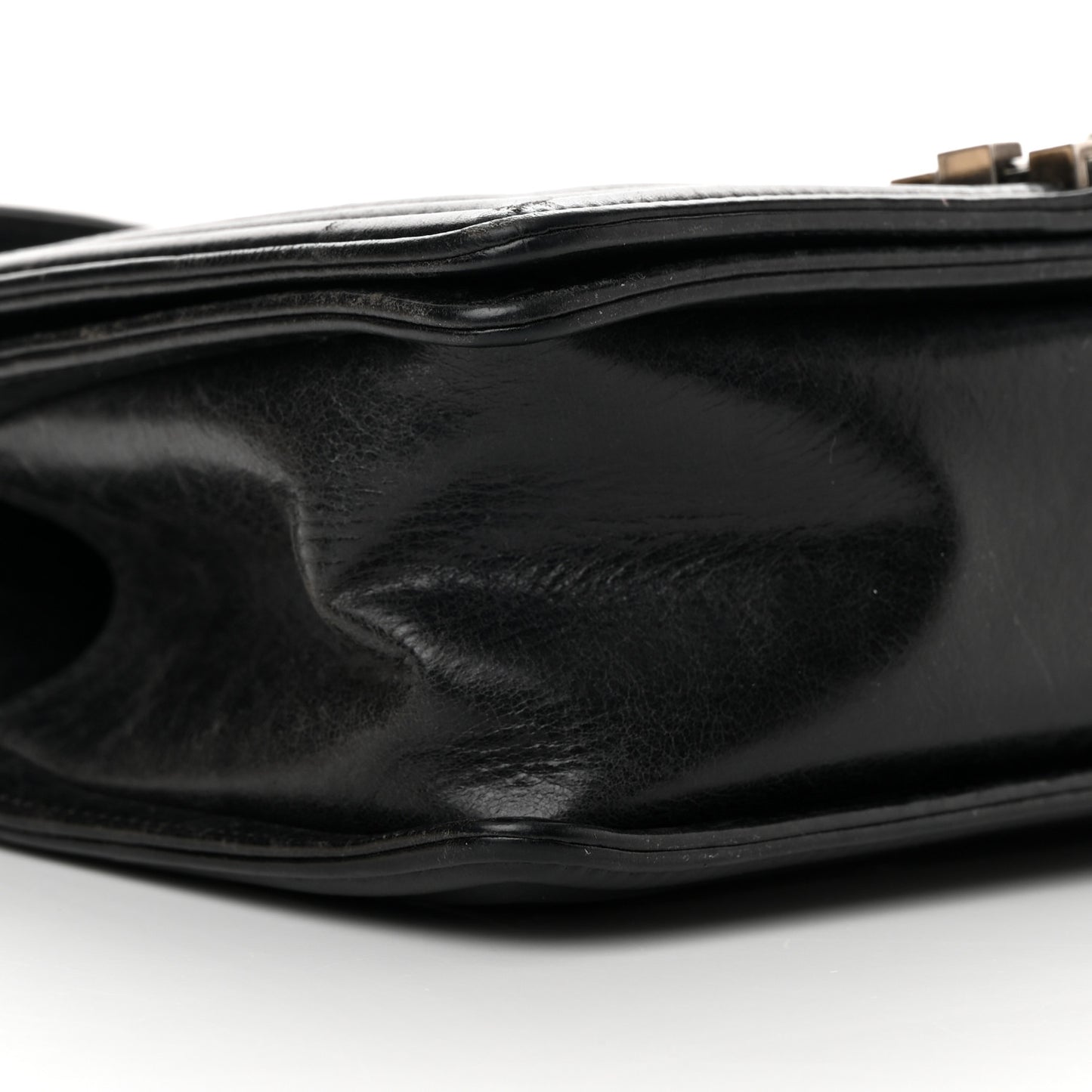 Calfskin Double Stitch Medium Boy Flap Black