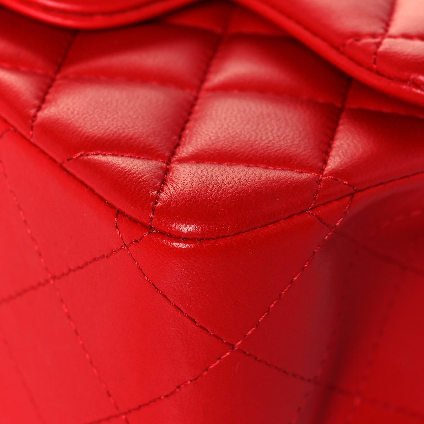 Lambskin Quilted Mini Square Flap Red