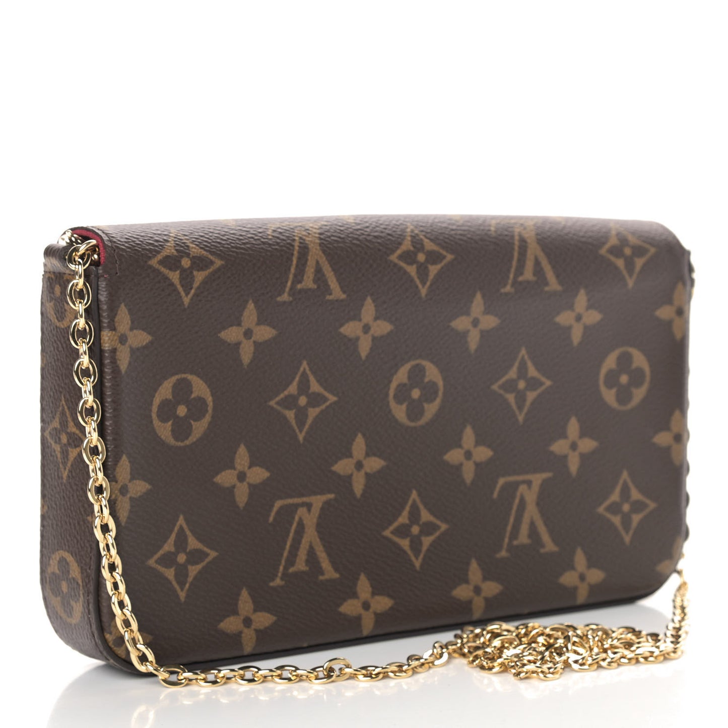 Monogram Pochette Felicie Chain Wallet Fuchsia