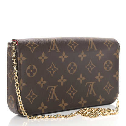 Louis Vuitton Monogram Pochette Felicie Chain Wallet Fuchsia 4 of 12