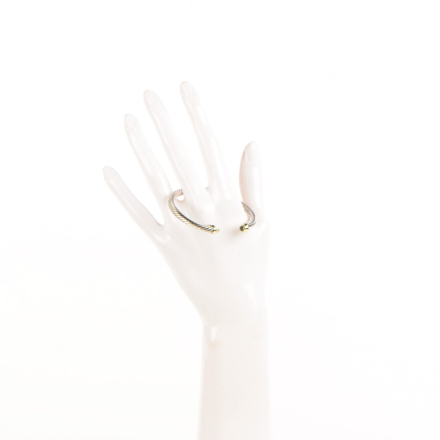 Sterling Silver 14K Yellow Gold Peridot 5mm Cable Classics Bracelet