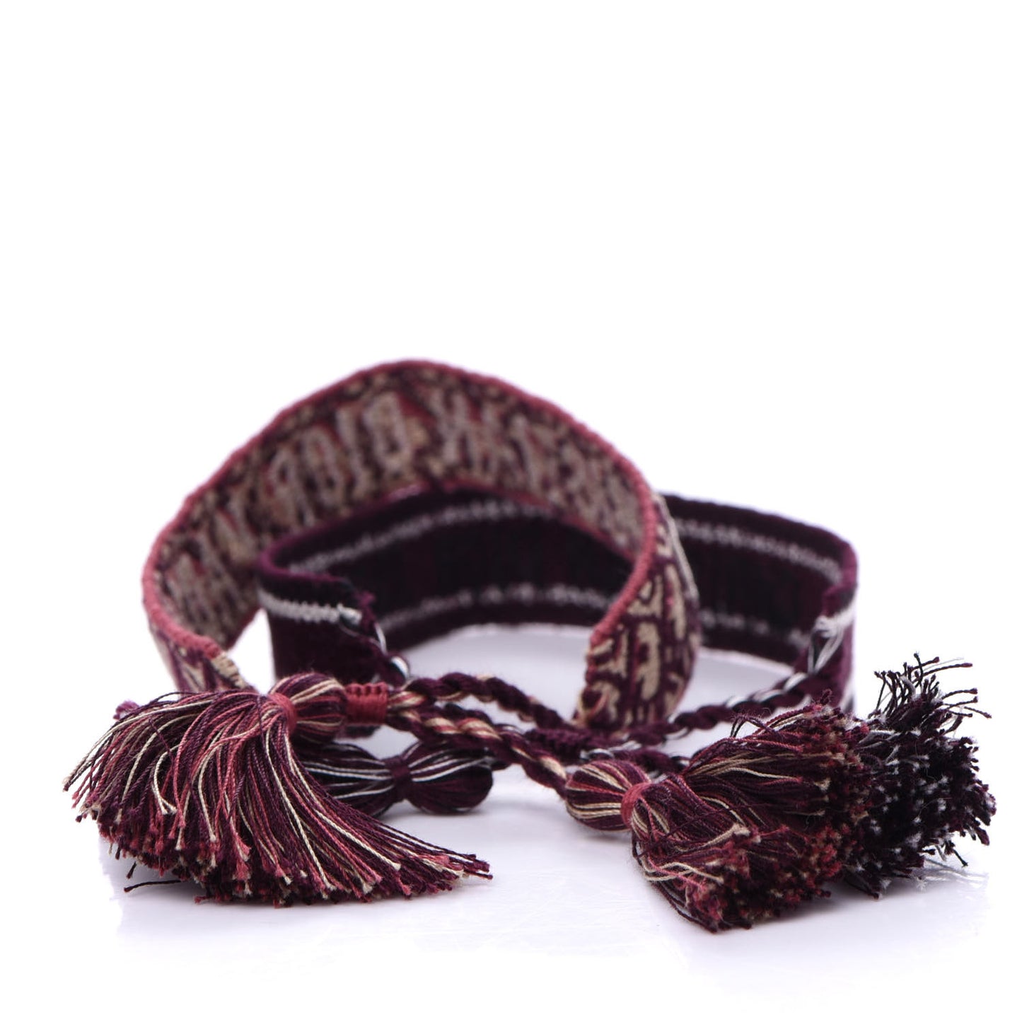 Woven Cotton J'Adior Friendship Bracelet Set Burgundy