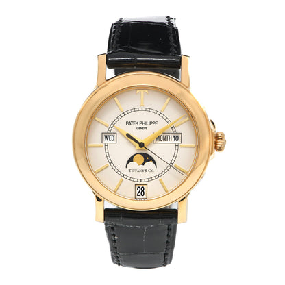 Patek Philippe 18K Yellow Gold Crocodile 36mm Annual Calendar Moonphase Automatic Watch 5150 1 of 5