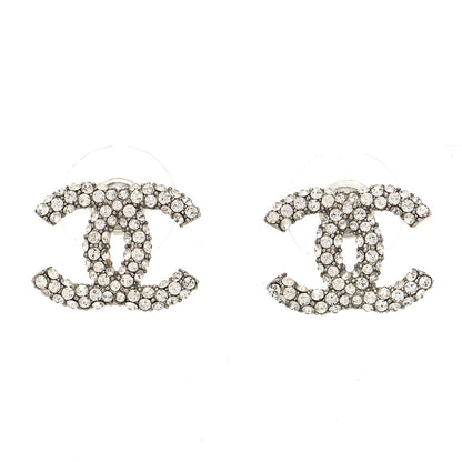 Chanel Crystal CC Earrings Silver 1 of 4