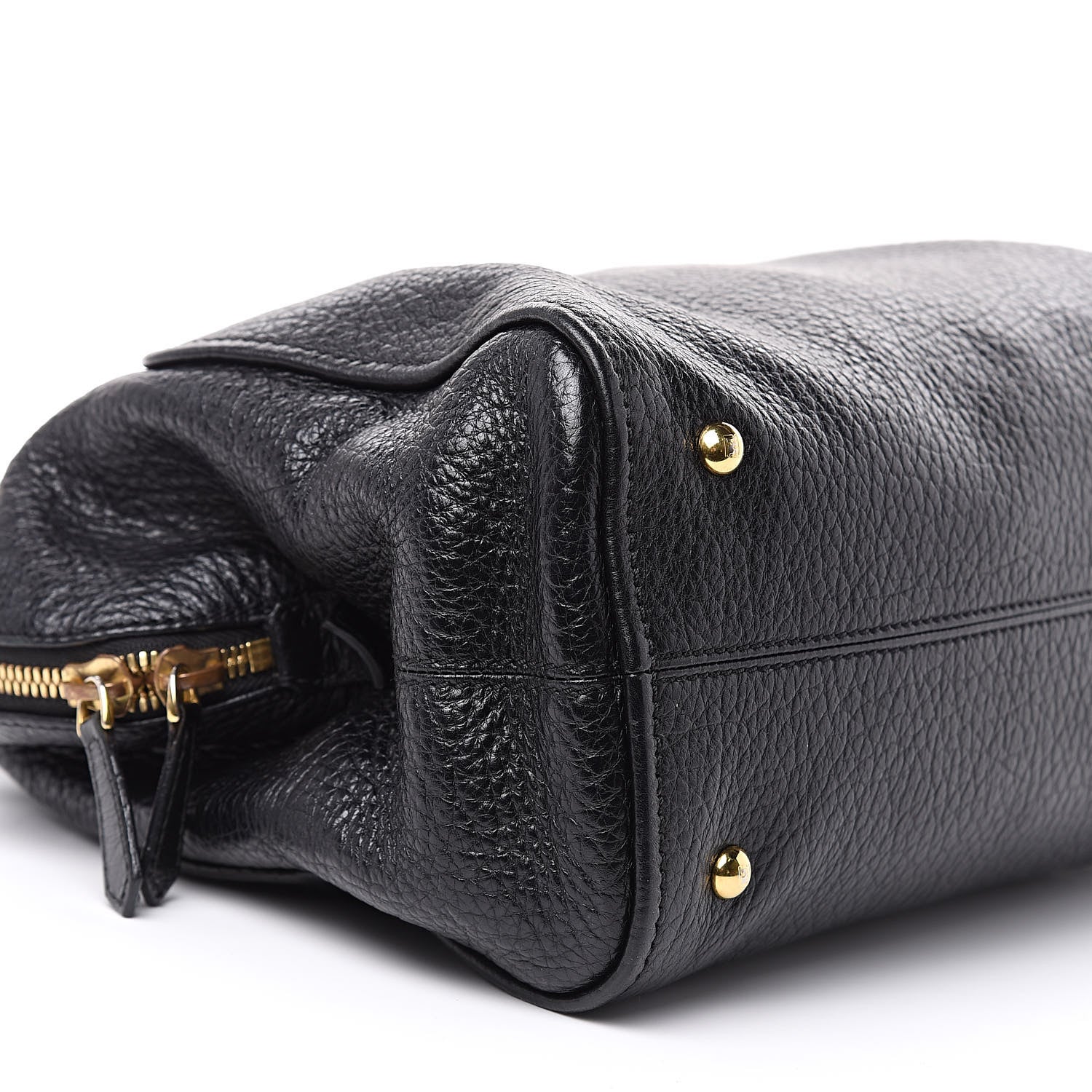 Fendi Pebbled Calfskin Small Chameleon Tote Black 8 of 11
