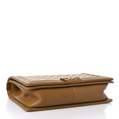 Chanel Calfskin Quilted New Medium Boy Flap Dark Beige 4 of 9