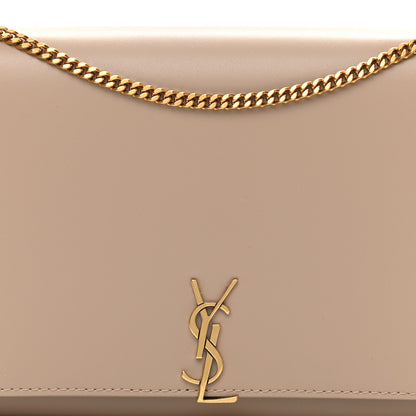 Saint Laurent Glossy Calfskin Monogram Chain Wallet Dark Beige 7 of 9