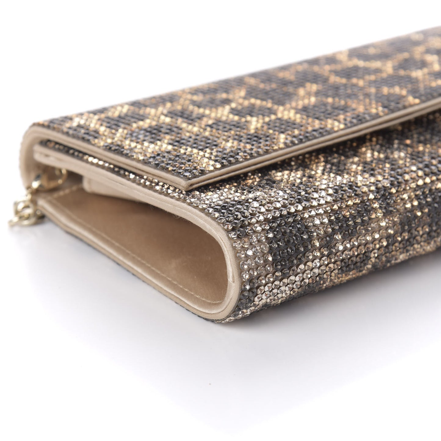 Swarovski Crystal Fizzoni Leopard Clutch Champagne Multicolor