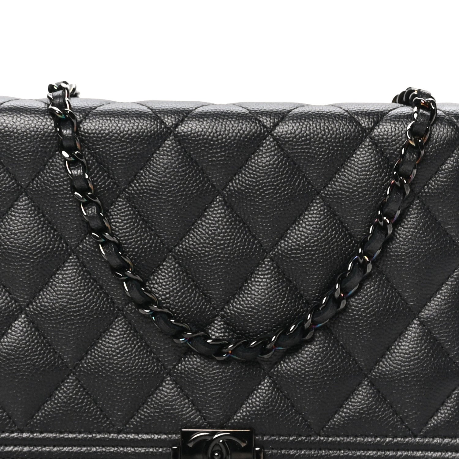 Chanel Caviar Quilted Boy Wallet On Chain WOC So Black 8 of 12