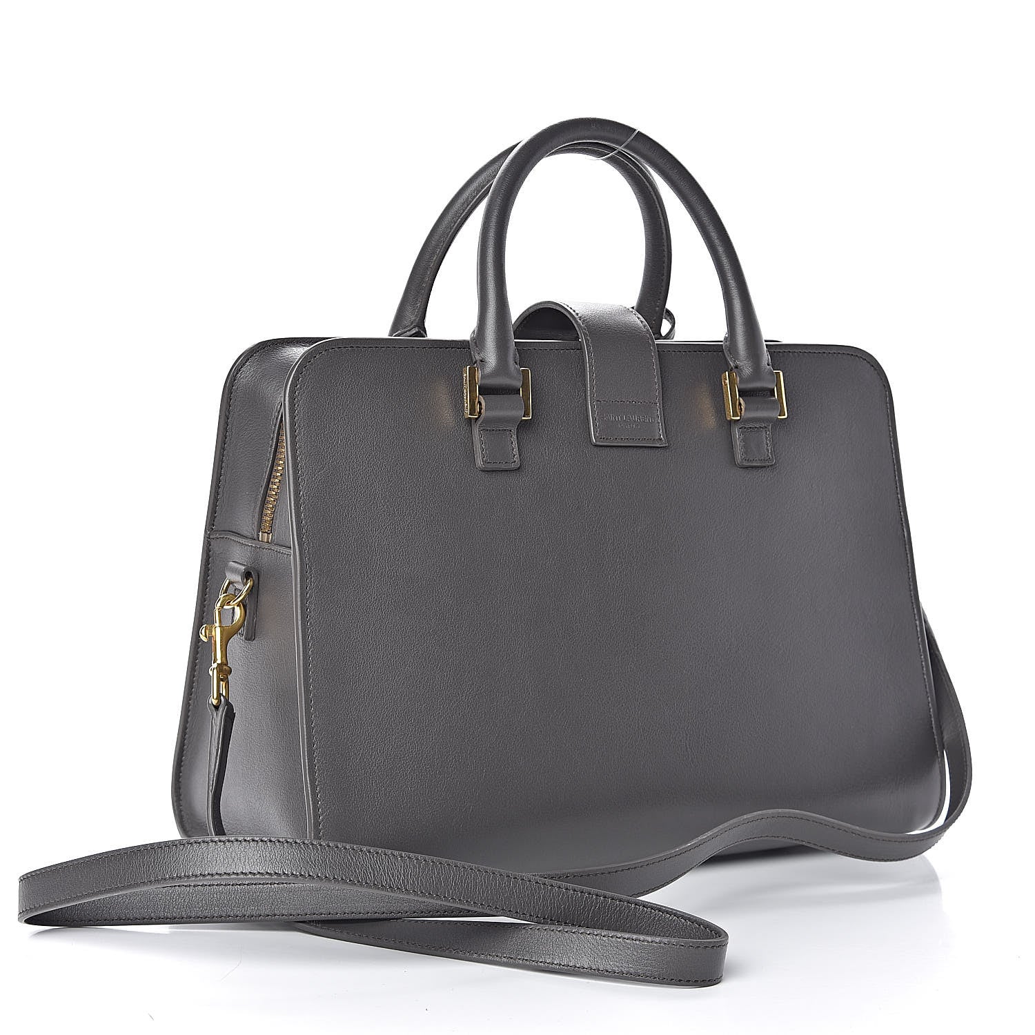 Saint Laurent Calfskin Small Monogram Cabas Grey 4 of 10