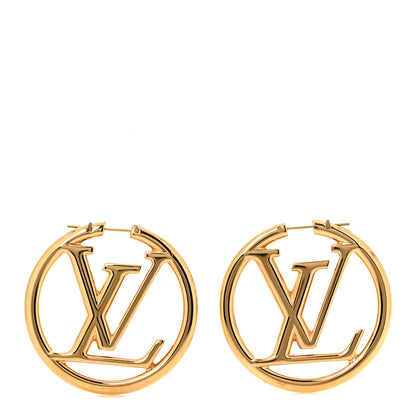 Louis Vuitton Metal Louise Hoop Earrings Gold 1 of 5