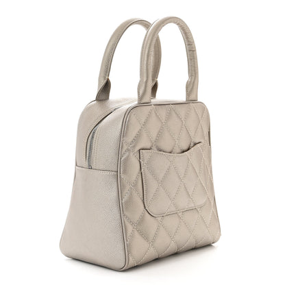 Chanel Metallic Caviar Quilted Vertical Bowler Light Gold 3 of 11