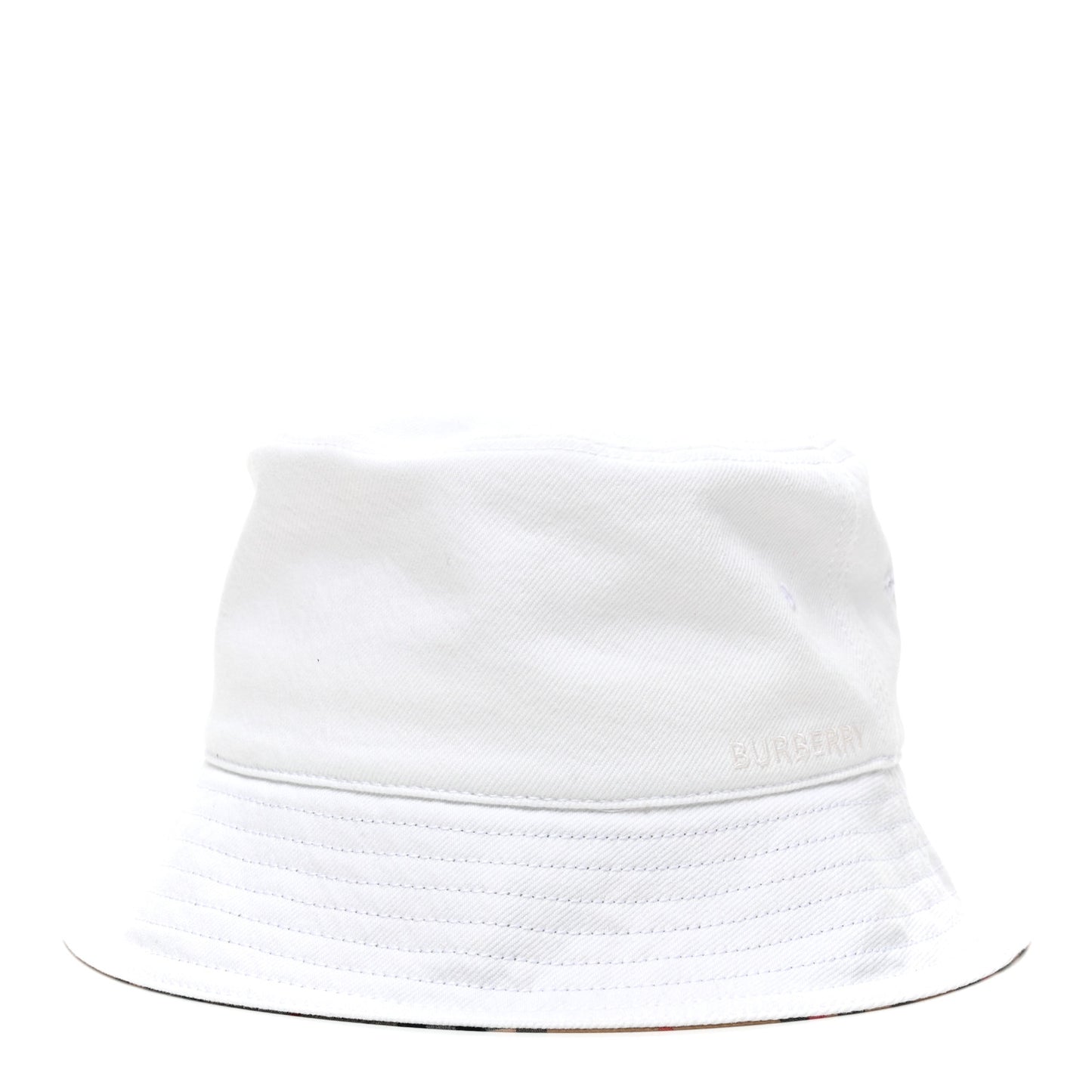 Denim Logo Bucket Hat M White