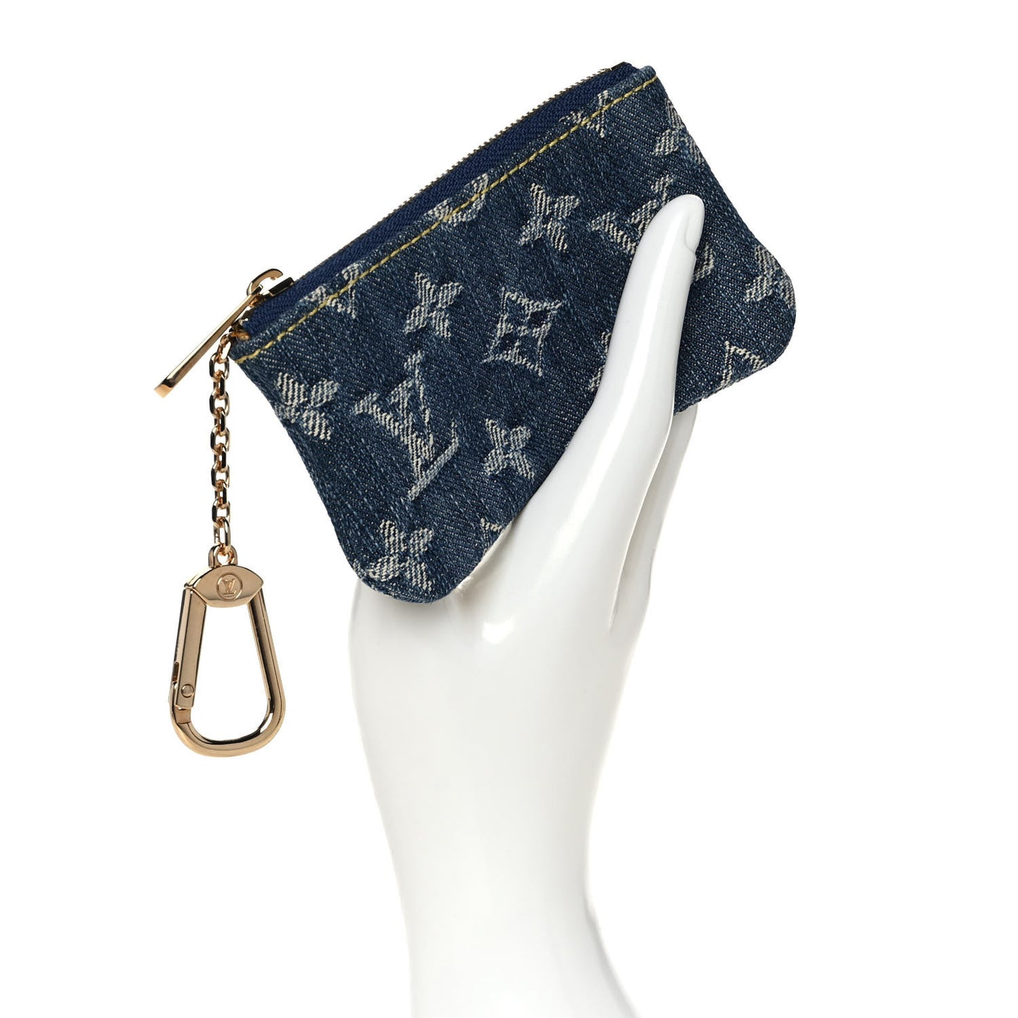 Monogram Denim Key Pouch Blue