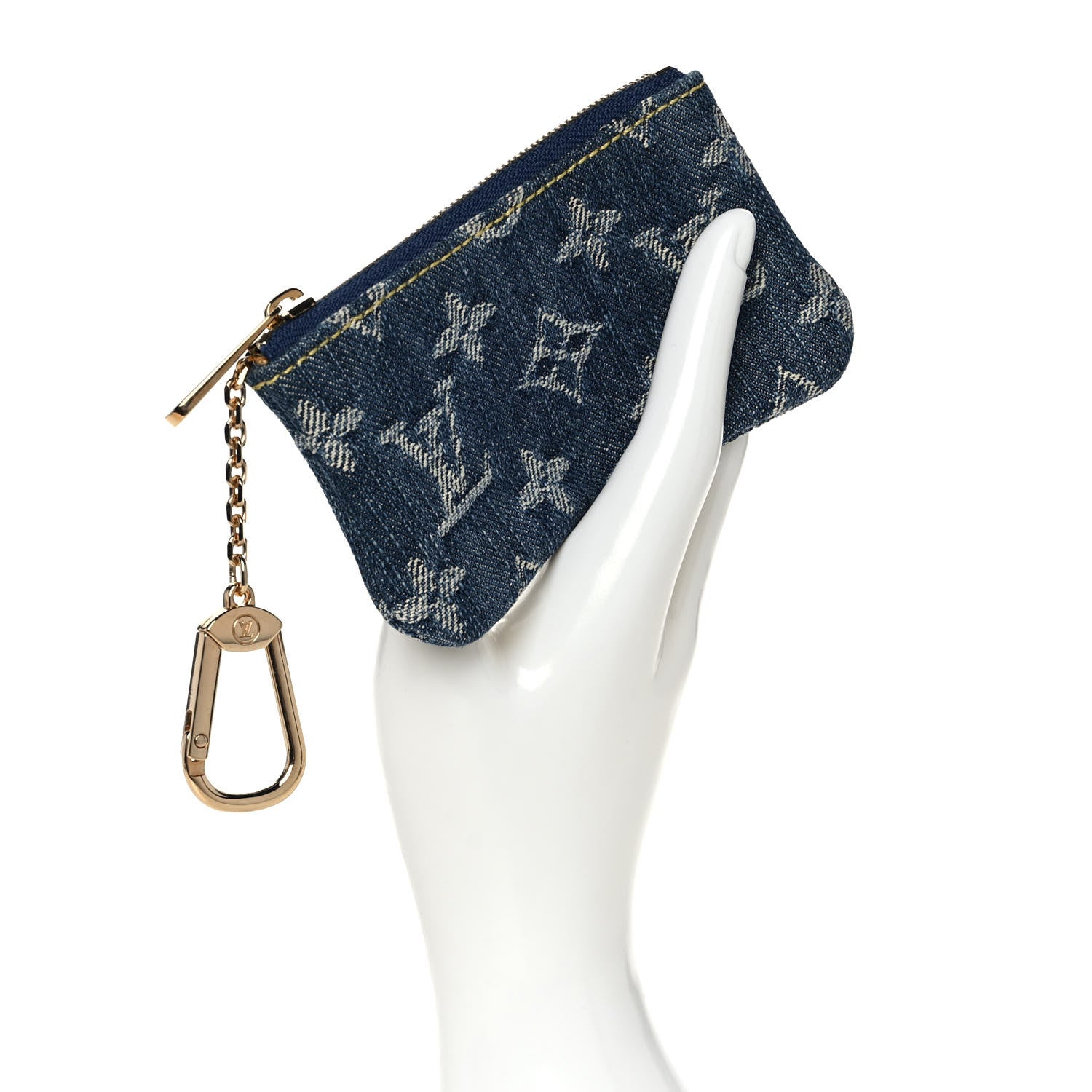 Louis Vuitton Monogram Denim Key Pouch Blue 2 of 7