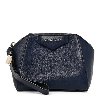 Givenchy Sugar Goatskin Small Antigona Beauty Wristlet Navy 1 of 12