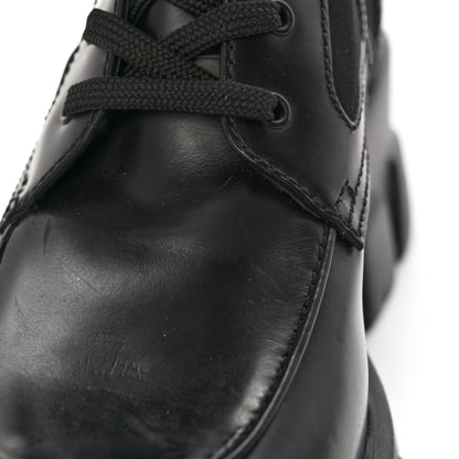 Prada Spazzolato Rois Re-Nylon Metal Triangle Logo Monolith Pouch Pocket 55mm Tall Combat Boots 39 Black 11 of 11