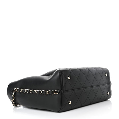 Chanel Bullskin Stitched Medium Shopping Bag Black 3 of 5