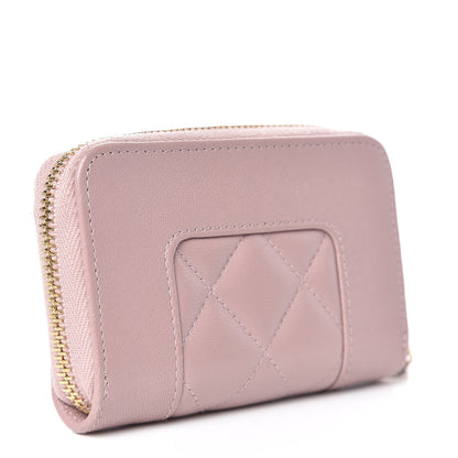 Chanel Sheepskin Quilted Mademoiselle Vintage Zip Coin Purse Light Pink 3 of 7