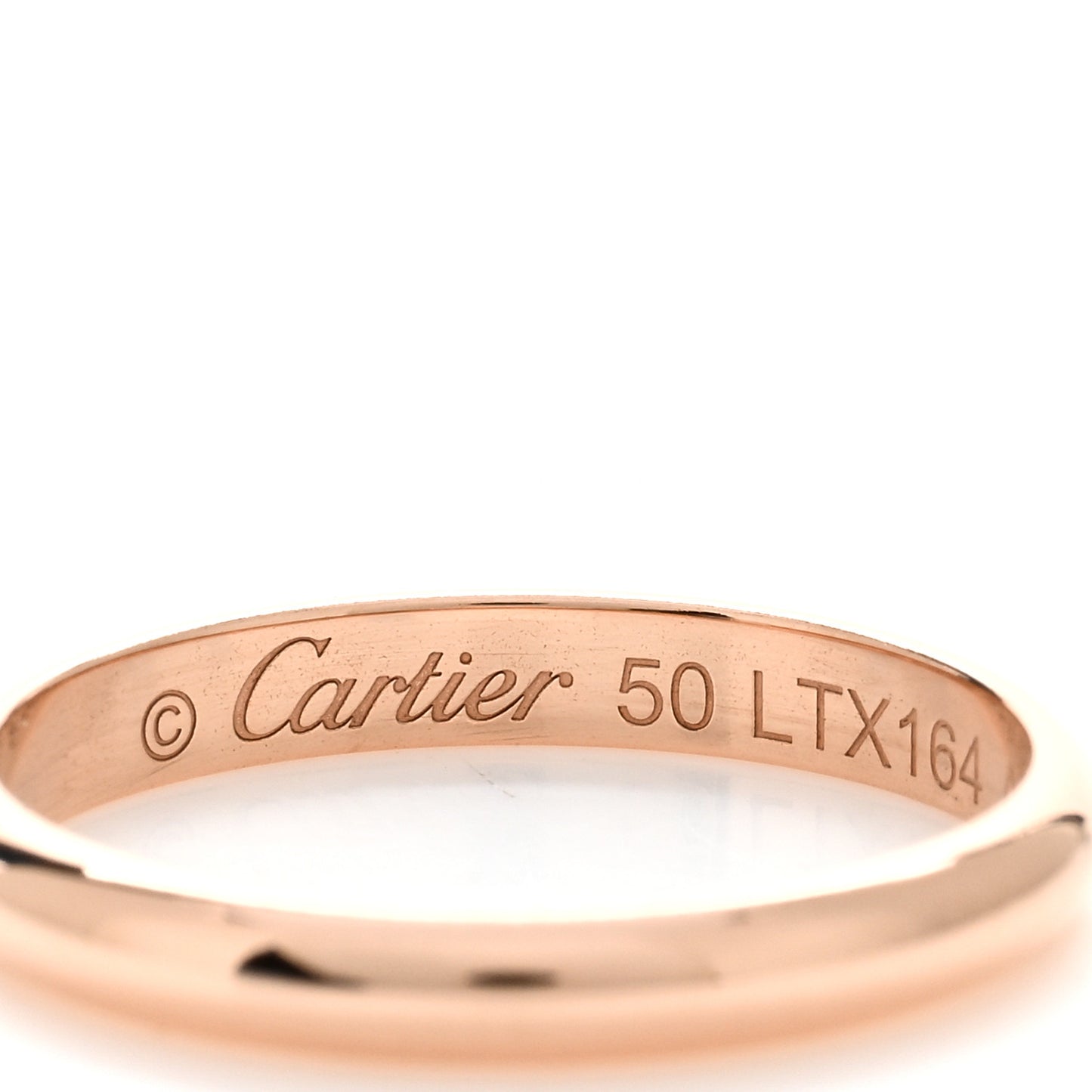 18K Pink Gold 2.5mm 1895 Wedding Band Ring 50 5.25