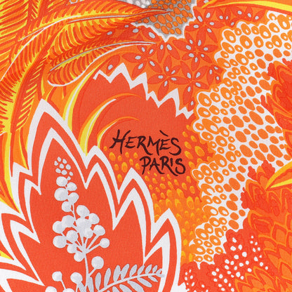 Hermes Silk Mountain Zebra Scarf 90 Orange Soleil Rose 2 of 4